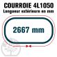 Courroie Trapézoïdale 4L1050 Renforcée Kevlar. 12.7mm x 2667mm
