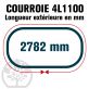Courroie Trapézoïdale 4L1100 Renforcée Kevlar. 12.7mm x 2782mm