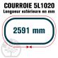Courroie Trapézoïdale 5L1020 Renforcée Kevlar. 15.8mm x 2591mm