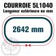 Courroie Trapézoïdale 5L1040 Renforcée Kevlar. 15.8mm x 2642mm
