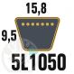 Courroie Trapézoïdale 5L1050 Renforcée Kevlar. 15.8mm x 2667mm
