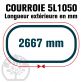 Courroie Trapézoïdale 5L1050 Renforcée Kevlar. 15.8mm x 2667mm