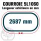 Courroie Trapézoïdale 5L1060 Renforcée Kevlar. 15.8mm x 2687mm