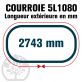Courroie Trapézoïdale 5L1080 Renforcée Kevlar. 15.8mm x 2743mm