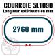 Courroie Trapézoïdale 5L1090 Renforcée Kevlar. 15.8mm x 2768mm