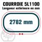 Courroie Trapézoïdale 5L1100 Renforcée Kevlar. 15.8mm x 2782mm