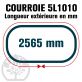 Courroie Trapézoïdale 5L1010 Renforcée Kevlar. 15.8mm x 2565mm