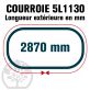 Courroie Trapézoïdale 5L1130 Renforcée Kevlar. 15.8mm x 2870mm