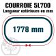 Courroie Trapézoïdale 5L700 Renforcée Kevlar. 15.8mm x 1778mm