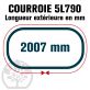 Courroie Trapézoïdale 5L790 Renforcée Kevlar. 15.8mm x 2007mm