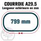 Courroie Trapézoïdale A29,5 Néoprène. 13mm x 799mm