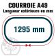 Courroie Trapézoïdale A49 Néoprène. 13mm x 1295mm