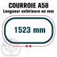 Courroie Trapézoïdale A58 Néoprène. 13mm x 1523mm