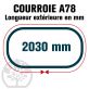 Courroie Trapézoïdale A78 Néoprène. 13mm x 2030mm