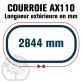 Courroie Trapézoïdale Crantée AX110 Néoprène. 13mm x 2844mm