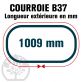 Courroie TrapézoÏdale B37 Néoprène. 17mm x 1009mm
