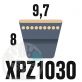 Courroie Trapézoïdale Crantée XPZ1030. 9,7mm x 1042mm ext.