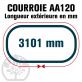 Courroie Héxagonale AA120 (6 côtés) 13mm x 3101mm