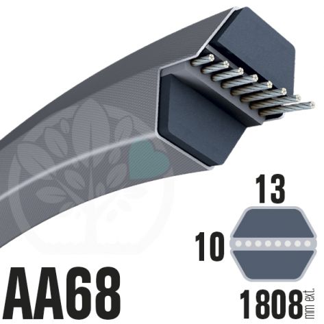 Courroie H&eacute;xagonale AA68 (6 c&ocirc;t&eacute;s) 13mm x 1808mm