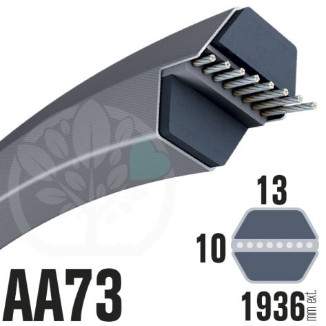Courroie H&eacute;xagonale AA73 (6 c&ocirc;t&eacute;s) 13mm x 1936mm
