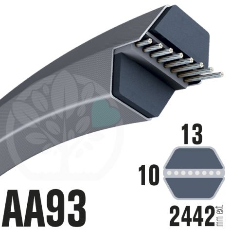 Courroie H&eacute;xagonale AA93 (6 c&ocirc;t&eacute;s) 13mm x 2442mm