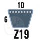 Courroie Trapézoïdale Z19 Néoprène. 10mm x 524mm ext.