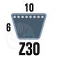 Courroie Trapézoïdale Z30 Néoprène. 10mm x 800mm ext.