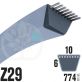 Courroie Trapézoïdale Z29 Néoprène. 10mm x 774mm ext.
