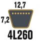 Courroie Trapézoïdale 4L260 Renforcée Kevlar. 12.7mm x 660mm