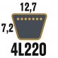 Courroie Trapézoïdale 4L220 Renforcée Kevlar. 12.7mm x 559mm
