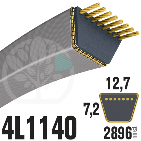 Courroie Trap&eacute;zo&iuml;dale 4L1140 Renforc&eacute;e Kevlar. 12.7mm x 2896mm