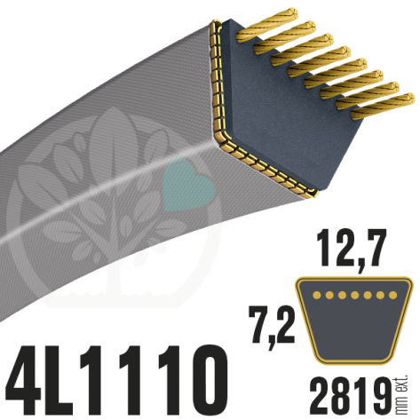 Courroie Trap&eacute;zo&iuml;dale 4L1110 Renforc&eacute;e Kevlar. 12.7mm x 2819mm