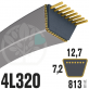 Courroie Trapézoïdale 4L320 Renforcée Kevlar. 12.7mm x 813mm