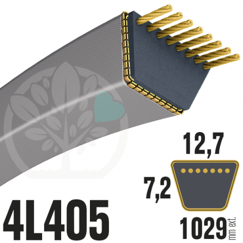Courroie Trap&eacute;zo&iuml;dale 4L405 Renforc&eacute;e Kevlar. 12.7mm x 1029mm