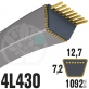 Courroie Trapézoïdale 4L430 Renforcée Kevlar. 12.7mm x 1092mm