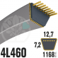 Courroie Trapézoïdale 4L460 Renforcée Kevlar. 12.7mm x 1168mm