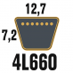 Courroie Trapézoïdale 4L660 Renforcée Kevlar. 12.7mm x 1676mm