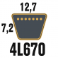 Courroie Trapézoïdale 4L670 Renforcée Kevlar. 12.7mm x 1702mm
