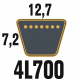 Courroie Trapézoïdale 4L700 Renforcée Kevlar. 12.7mm x 1778mm