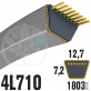 Courroie Trapézoïdale 4L710 Renforcée Kevlar. 12.7mm x 1803mm