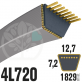 Courroie Trapézoïdale 4L720 Renforcée Kevlar. 12.7mm x 1829mm