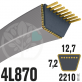 Courroie Trapézoïdale 4L870 Renforcée Kevlar. 12.7mm x 2210mm