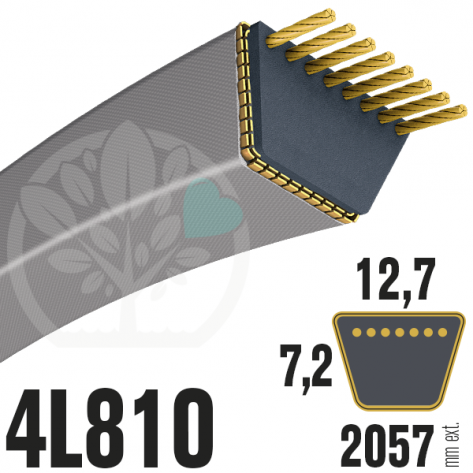 Courroie Trap&eacute;zo&iuml;dale 4L810 Renforc&eacute;e Kevlar. 12.7mm x 2057mm